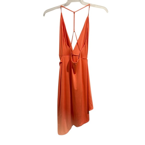 NBD Size Small Orange dress with a wrap front tie at the waist Spaghetti Strap - Picture 2 of 6